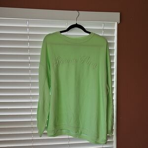 Aerie Light Green Embroidered Sweatshirt